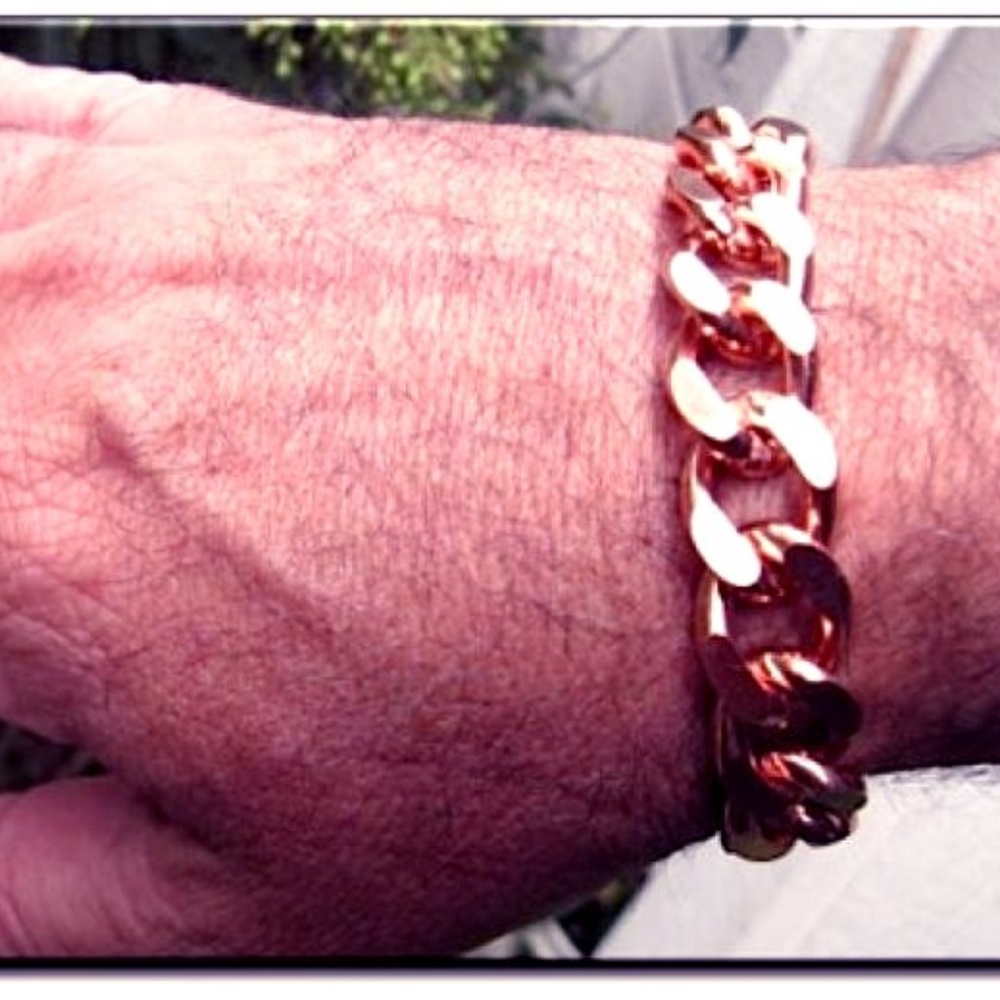 Men's  Solid Copper Bracelet CB639G - 8 to 10 inch